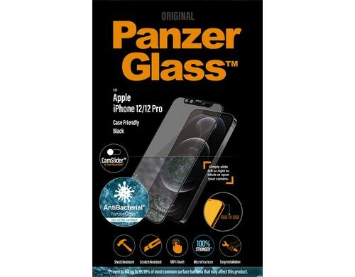 Panzerglass Displayschutz CF, CS, AB black für iPhone 12/12 Pro