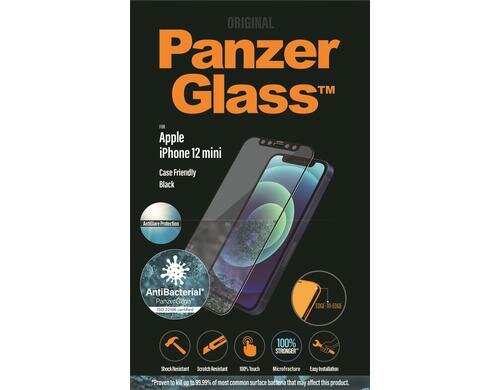 Panzerglass Displayschutz CF, AG, AB black für iPhone 12 mini