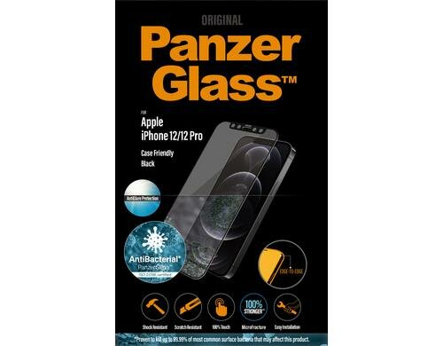Panzerglass Displayschutz CF, AG, AB black für iPhone 12/12 Pro