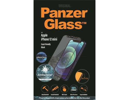 Panzerglass Displayschutz CF, Abl, AB black für iPhone 12 mini