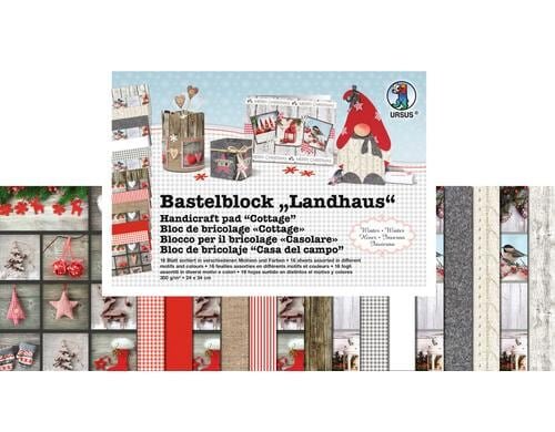 URSUS Motivblock Landhaus 16 Blatt à 300g/m2, 24 x 34 cm