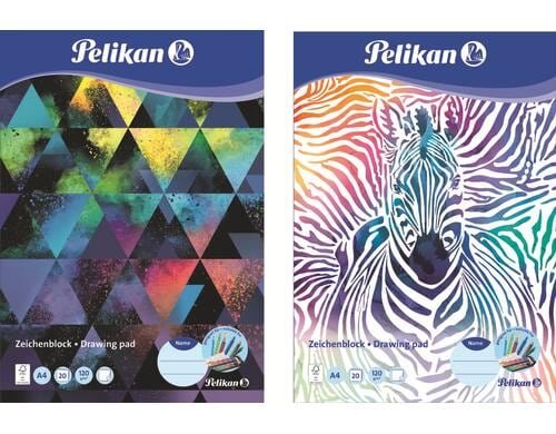 Pelikan Zeichenblock A4 20 Blatt, 2 Motive sortiert