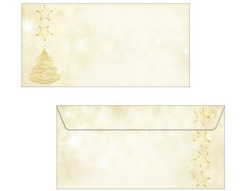 Sigel WEihnachts-Umschlag Graceful Christma gummiert, Fensterstanzung, 90g, 50 Stk.