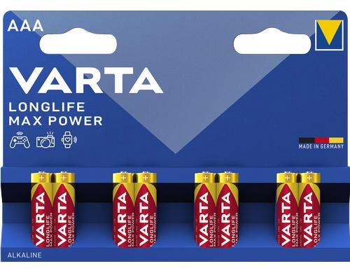 VARTA Longlife Max Power AAA, 1.5V, 8Stk vergl. Typ LR03, MICRO, AM4, KA3, AAA