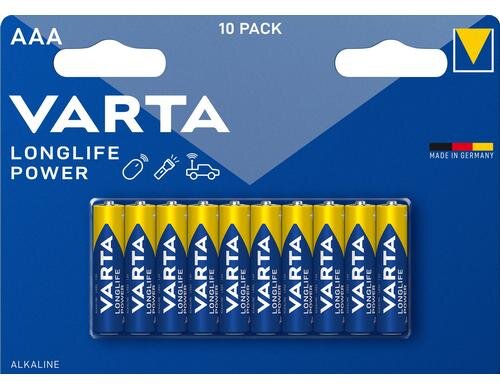 VARTA Longlife Power AAA, 1.5V, 10Stk vergl. Typ LR03, MICRO, AM4, KA3, AAA