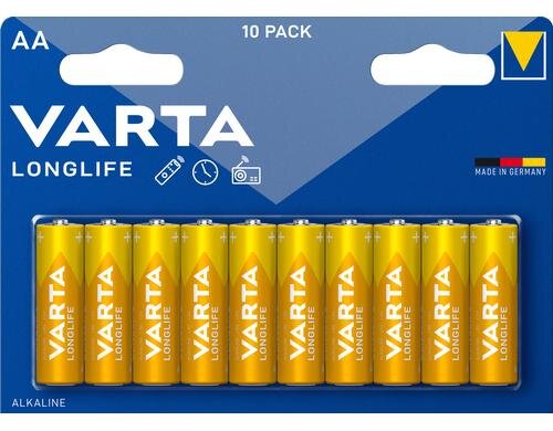 VARTA Longlife AA, 1.5V, 10er Blister vergl. Typ LR06, MIGNON, AM3, AA