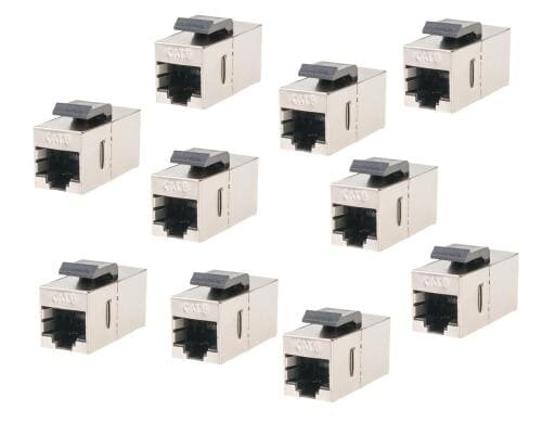 Wirewin Keystone RJ45 Kupplung, 100er Pack RJ45 Buchse-Buchse 1:1, Cat6, geschirmt