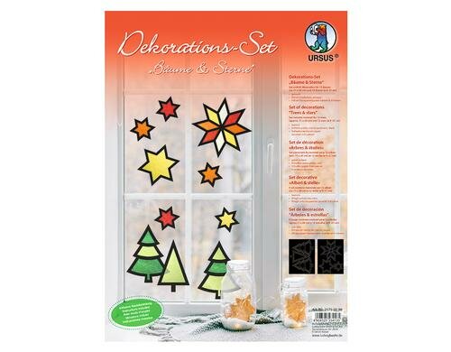 URSUS Fensterbild Bäume & Sterne Materialien für 6 Bäume u. 6 Sterne