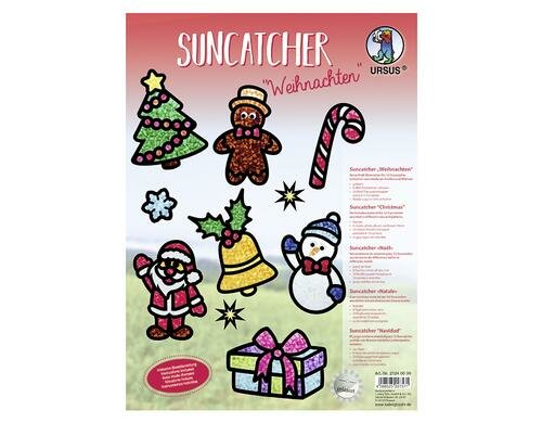 URSUS Fensterbild Suncatcher Christmas 8 Blatt, 12 Suncatcher