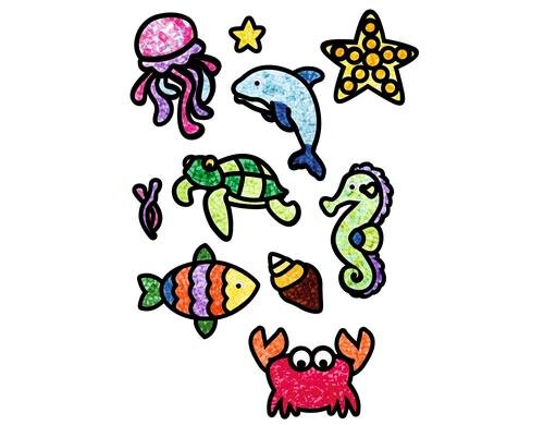 URSUS Fensterbild Suncatcher Sommer 8 Blatt, 12 Suncatcher