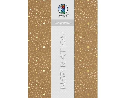 URSUS Designkarton Weihnachten Sterne gold 25 Blatt à 250g/m2, Format A4