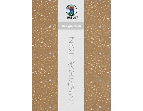 URSUS Designkarton Weihnachten Sterne silb. 25 Blatt à 250g/m2, Format A4