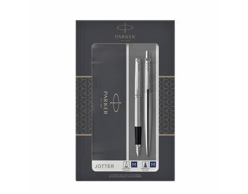 Parker DuoSet Parker Jotter Edelstahl C.C. Füllfederhalter & Kugelschreiber, M-blau
