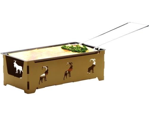 Nouvel Raclette Heat Cheese Steinbock mit 4 Rechaudkerzen, braun