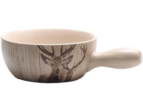 Nouvel Käsefondue Caquelon Hirsch weiss, feuerfeste Keramik, D: 22 cm