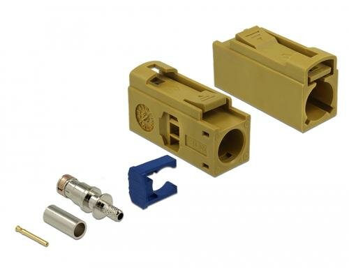 Delock FAKRA K Buchse-Buchse Adapter, 25mm zum Crimpen