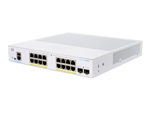 Cisco CBS250-16P-2G: 16 Port Smart Switch 16xGE, 16xPoE+ (120W), 2xGE/SFP
