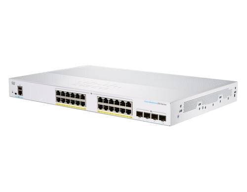Cisco CBS250-24P-4X: 24 Port Smart Switch 24xGE, 24xPoE+ (195W), 4xSFP+