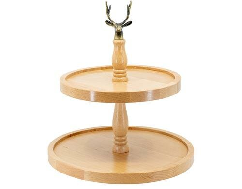 Kadastar Etagere Hirsch Ø 25 cm x 27.5 cm, Buche