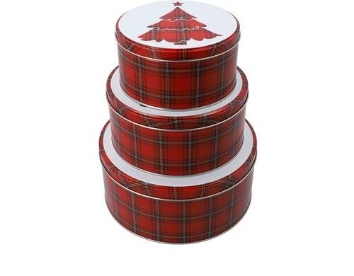RBV Birkmann Gebäckdose Scotch 3er Set 3 Stück, ø 13,5x7,16,5x8, 20x9 cm