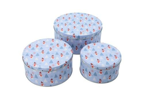RBV Birkmann Gebäckdose Schneemann 3er Set 3 Stück, ø 13,5x7,16,5x8, 20x9 cm