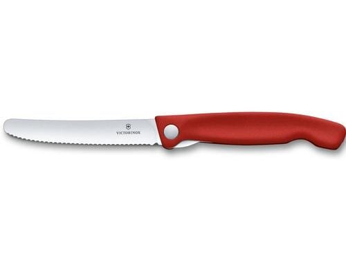 Victorinox Gemüsemesser 11cm faltbar rot Wellenschliff