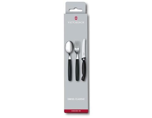 Victorinox Swiss Classic Besteck-Set 3-teil schwarz