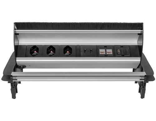 Steffen Steckdosenleiste FLIP 3xT13, 1xHDMI 3xT13, 2xRJ45, 2 USB-Charger 2.4A,1.5m