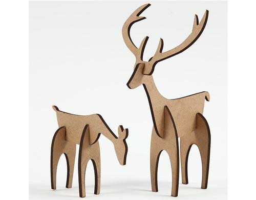 Creativ Company MDF Hirschfamilie 1 Set à 2 Stück