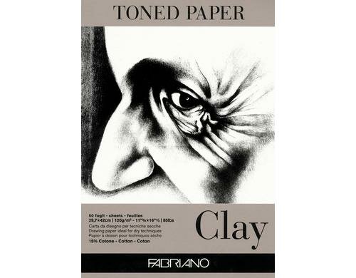 Fabriano Künstlerpapier Toned Clay A3 120g/m2, 50 Bl, Farbe: Grau