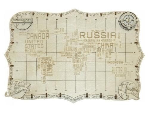 Wooden City World Map Words Map