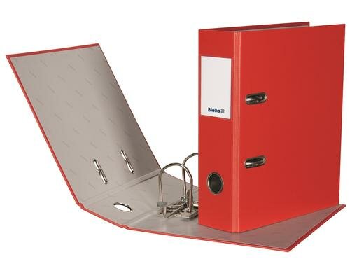 Biella Ordner Plasticolor A5 7 cm Mit Strong-Mechanik, Farbe: Rot