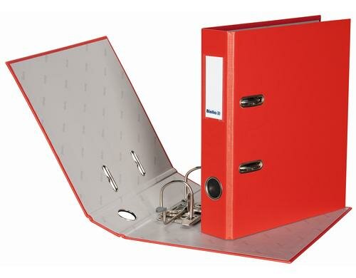 Biella Ordner Plasticolor A5 4 cm Mit Strong-Mechanik, Farbe: Rot