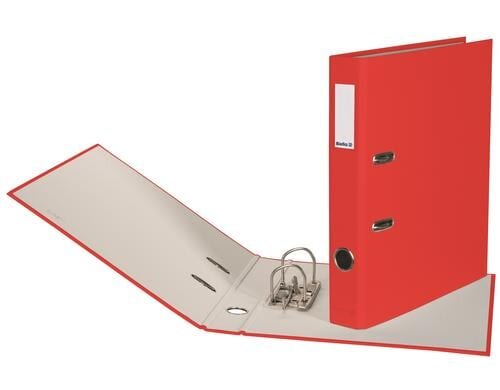 Biella Ordner Plasticolor A4 4 cm Mit Strong-Mechanik, Farbe: Rot