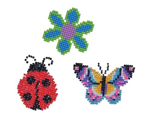 Diamond Dotz Bastelset Diamanten-Mosaik Schmetterling, Marienkäfer, Blume