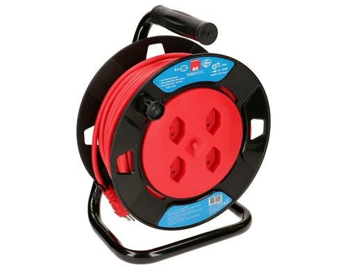 Max Hauri Kabeltrommel 25m V2 4x T13 Steckdose, mit Thermoschutz