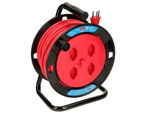 Max Hauri Mini-Kabeltrommel 15m V2 4x T13 Steckdose, mit Thermoschutz