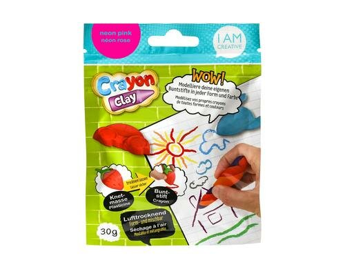 I am Creative Modellierknete Crayon Clay Neon Pink,