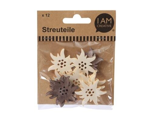 I am Creative Streuteile Edelweiss 4 cm 12 Stück