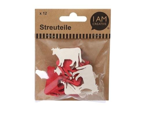 I am Creative Streuteile Kuh 4 cm 12 Stück