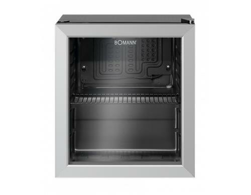 Bomann Glastürkühlschrank KSG 7282 A++, 12 Fl, 39dB, silber