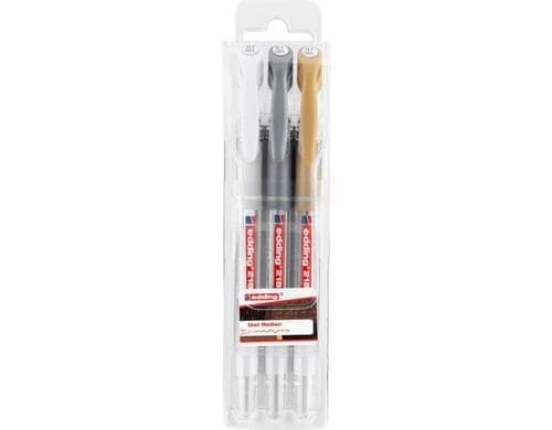 Edding Gelroller 2185 3er-Set gold, silber, weiss
