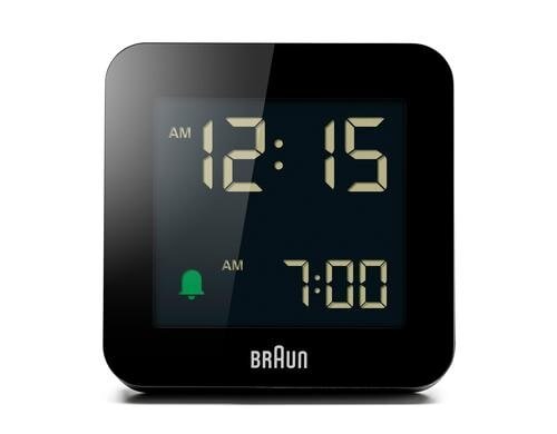 BRAUN LCD Wecker BC09-DCF schwarz umgekehrtes LCD Display