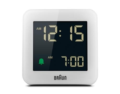 BRAUN LCD Wecker BC09-DCF weiss umgekehrtes LCD Display