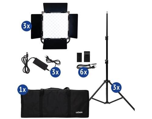 Dörr LED Video Light DLP-1000 3er Kit RGB