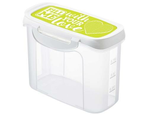 Rotho Streudose Clic & Lock 1 Liter transp/weiss , 169x98x132 mm