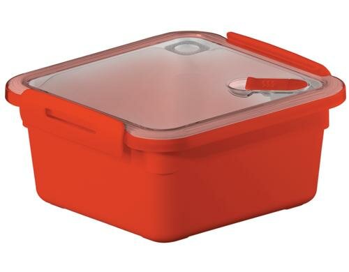 Rotho Mikrowellendose Memory Papaya 1 Liter, rot , 160x150x77 mm