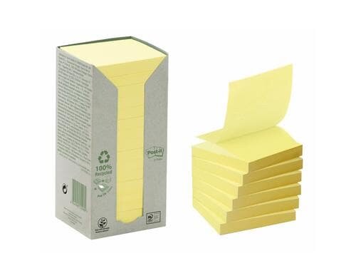 3M Post-it Green Notes Turm, gelb Z-Notes 16 Block à 100 Blatt, 76x76mm