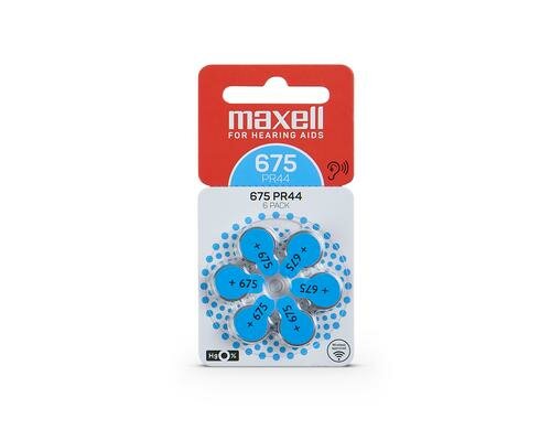 Maxell  Knopfzelle PR44 6er Blister Hörgerätebatterie 675