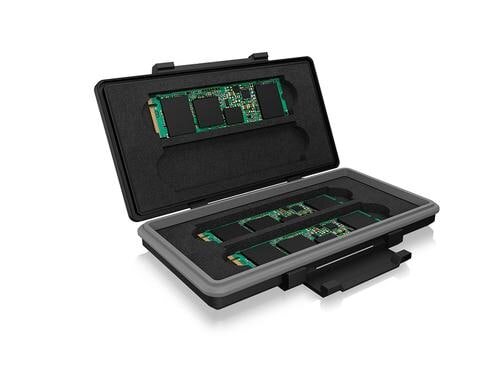 ICY BOX ext. Schutzbox IB-AC620-M2 schwarz/grau, für 4x M.2 2280 SSDs
